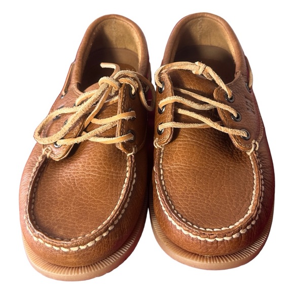 MEN’S HELLY HANSEN LEATHER BOAT SHOES (SZ 6.5) (EUC) - Picture 6 of 14